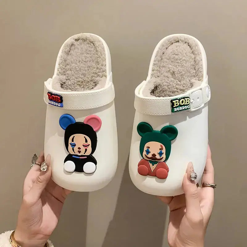 Women's winter cotton shoes classic plush home slippers simple solid color cotton slippers indoor warm soft slide Lady T Fashions