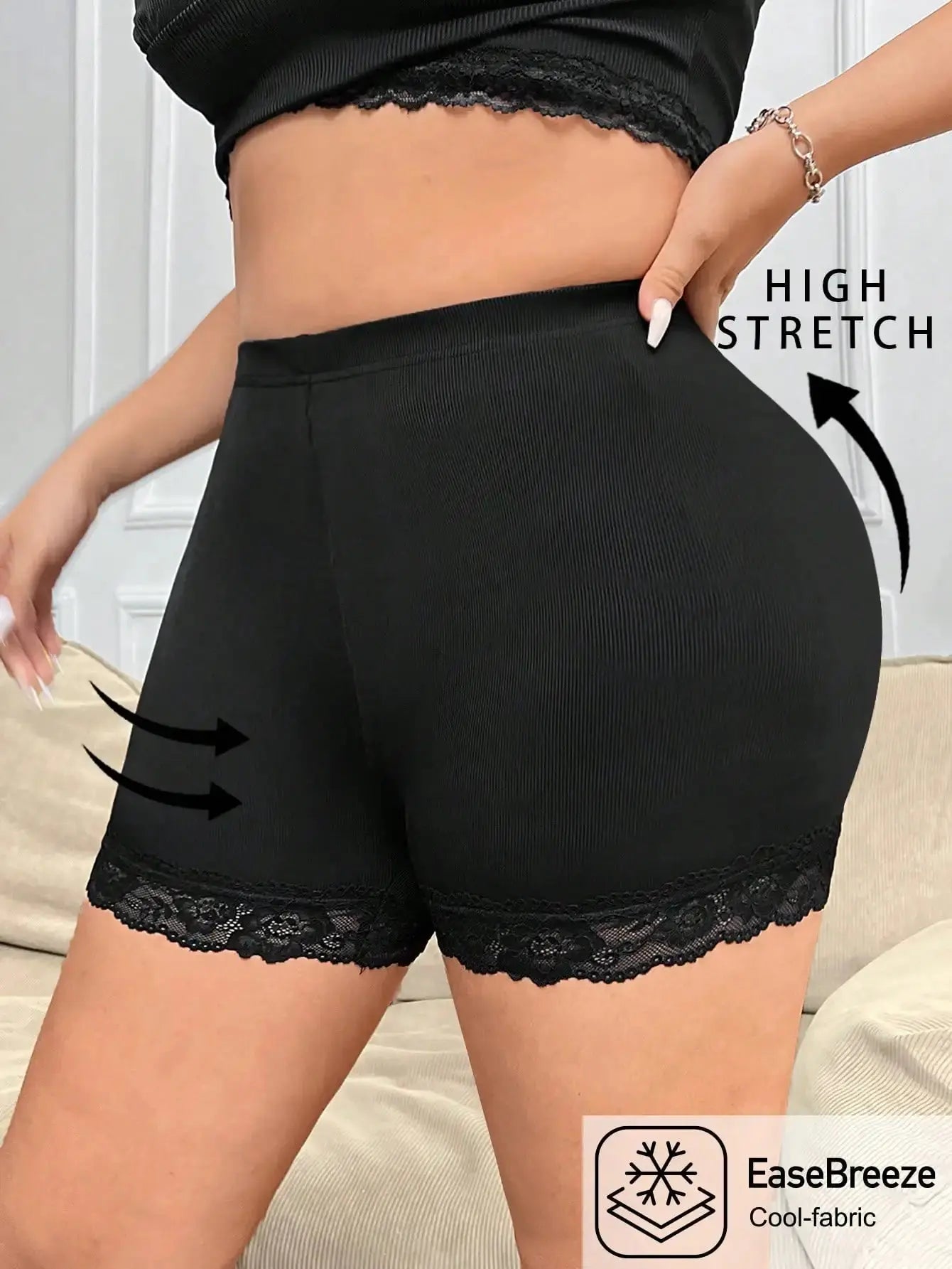 Best-selling elegant and fashionable outfit, plus-size women's clothing tight shorts for spring, summer and autumn - Lady T Fashions