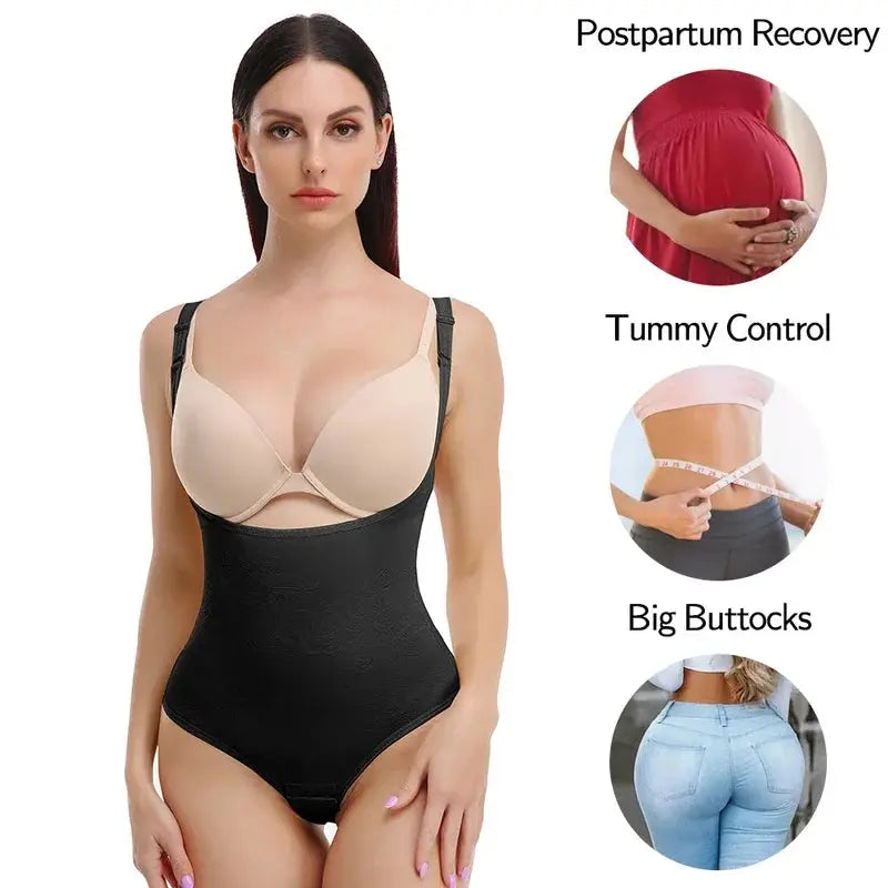 Women Shapewear Bodysuit New Tummy Control Shapewear Waist Trainer Thong Body Shaper Colombian Fajas Slimming Underwear - Lady T Fashions