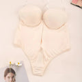 Women Shapers Underwear Backless Bodysuit Shapewear Deep V-Neck Body U Plunge Clear Strap Thong Shaper Padded Push Up Corsets - Lady T Fashions