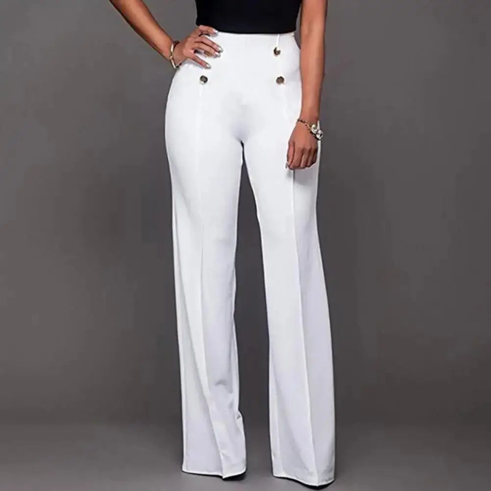 Women Wide Leg Pants High Waist Autumn Ladies Fashion Trousers Solid Color Comfortable Soft Bell-bottoms Pants Women Clothing Lady T Fashions