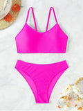 Sexy Woman Swimsuits 2025 Summer Swimwear Women's Bikinis for Female Two Pieces Beach Wear Solid Color Bikinis Set Bathing Suit - Lady T Fashions