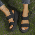Women's Minimalist Wedge Sandals Open Toe Thick Soled Platform Casual Sandals Ankle Strap Slingback Sandalias Solid Color - Lady T Fashions