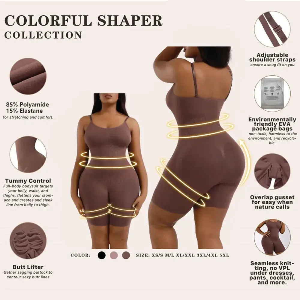 Women Full Body Shapewear Bodysuit for Belly Control Seamless Firm Waist Trainer Body Shaper jumpsuit - Lady T Fashions