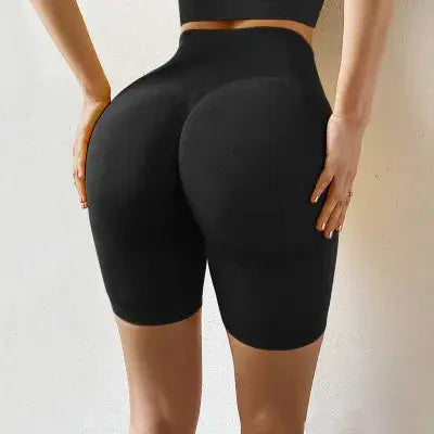 Women Sport Shorts Sexy High Waist Tight Shorts Gym Workout Seamless Hip Short Leggings for Women Summer Cycling Black Shorts - Lady T Fashions
