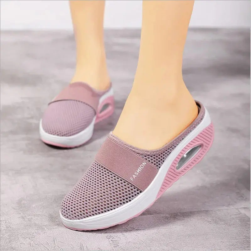 Shoes Air Women Walking Cushion Slip-On  Orthopedic Diabetic Ladies Platform Mules Mesh Lightweight Slipper Wedge Female Sneaker Lady T Fashions