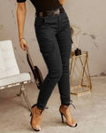 Pant Women Long Pants Slim Low Waist Solid Casual Regular Straight Trousers Y2k Streetwear Button Pocket 2025 Capris Tracksuit Lady T Fashions