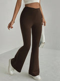 Women's Plain High Waist Flare Leg Pants, Casual Comfy Bell Bottom Trousers for Daily wear, Ladies Tight Flared Pants Lady T Fashions