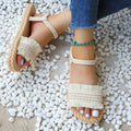 Women's fashion trend tassel shoelaces are non slip, wear-resistant, comfortable, soft soled flat heeled sandals Lady T Fashions