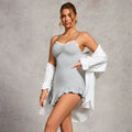 Women's Nightgown Sexy Lace Edge Ruffles Irregular Comfortable Slim Thin Halter Nightgown Can be Worn Outside Homewear - Lady T Fashions