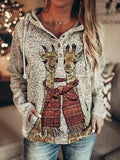 Wolf Hoodie Women Fashion Oversized Hoodies Vintage Sweats Girls Coat Women Sweatshirt Coat Hooded Pullover Owl Tracksuit Autumn - Lady T Fashions
