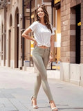 Women Dress Pants Tapered Leg  Colored Stretch Slim Jeans Skinny Trousers  Pockets  for Daily ouc073 - Lady T Fashions