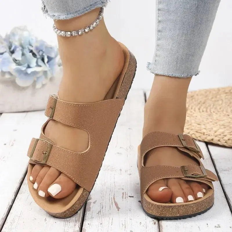 Slippers For Women Cork Footbed Beach Sandals Outdoor Suede Clogs Sandals With Adjustable Buckle Men Sandals Lady T Fashions