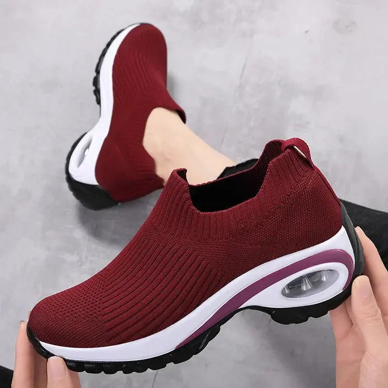 Sneakers Women Fashion Wedge Platform Female New Casual Sport Shoes Ladies Air Cushion Running Mesh Breathable Shoes Wholesale Lady T Fashions