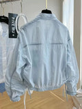 Women's Jacket Top Spring Autumn Thin Sun Protection Loose Baseball Coat Stand Collar Design Trench Coat Top New Windbreaker - Lady T Fashions