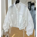Women's Jacket Top Spring Autumn Thin Sun Protection Loose Baseball Coat Stand Collar Design Trench Coat Top New Windbreaker - Lady T Fashions
