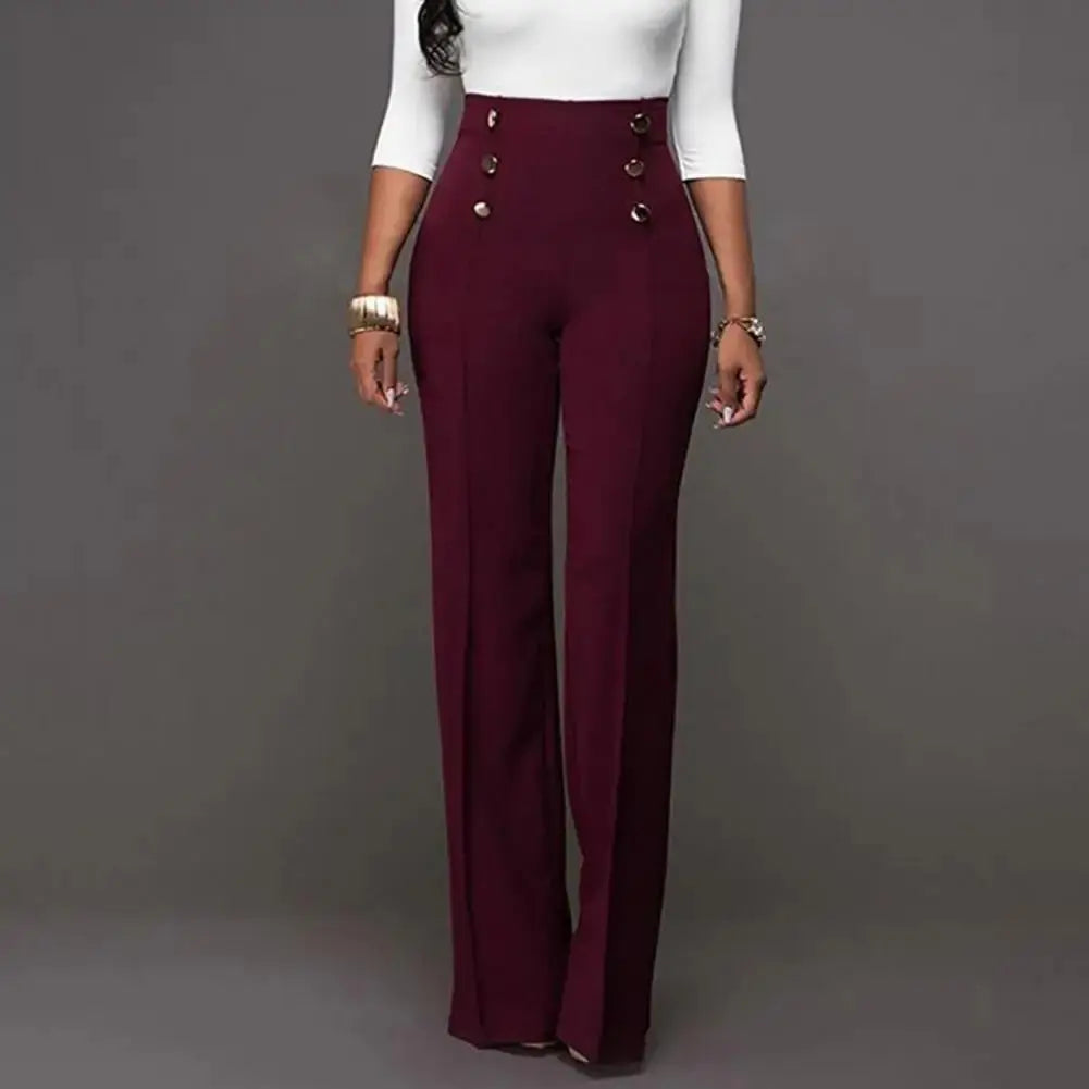 Women Wide Leg Pants High Waist Autumn Ladies Fashion Trousers Solid Color Comfortable Soft Bell-bottoms Pants Women Clothing Lady T Fashions