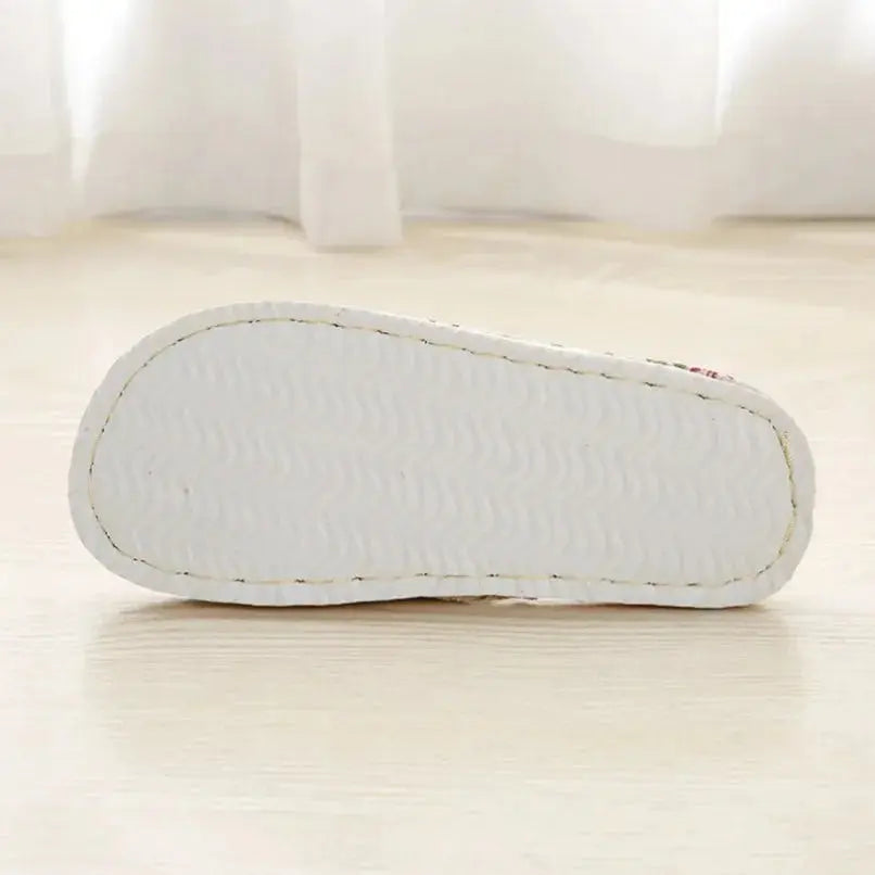 House Linen Slippers Women Floral Autumn Cute Home Indoor Non Slip Funny Sandals Cartoon Kawaii Cat Shoes Flat Flax Striped Lady T Fashions