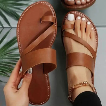 Women Minimalist Thong Sandals 2024 New Fashion Flat Sandals Summer Outdoor Beach Vacation Leisure Woman Shoes - Lady T Fashions