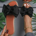 Women's Sandals Sweet Bow Summer Shoes Women Flat Sandals Inddor Outdoor Slippers Women 2025 New Sandals Summer Footwear Female Lady T Fashions