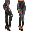 Women's Pants Printed Seamless Imitation Denim Tight Leggings Sexy Leg Wrap Pants Cropped Pants Pants women Lady T Fashions