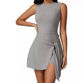 Tennis Dress for Women with Built in Shorts Womens Athletic Dresses Sleeveless Boat Neck Active Workout Skort Dress - Lady T Fashions