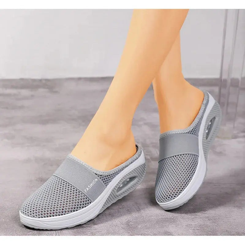 Shoes Air Women Walking Cushion Slip-On  Orthopedic Diabetic Ladies Platform Mules Mesh Lightweight Slipper Wedge Female Sneaker Lady T Fashions