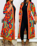 Jackets for Women 2023 Autumn/winter New Fashion Casual Daily Plus Size Leopard Print Open Front Longline Coat Elegant Commuting - Lady T Fashions