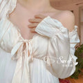 Women's Elegant Nightgown French Style Ladies Summer Long Sleeve Night Dress Bow Sexy Homewear Nightdress For Female S-2XL - Lady T Fashions