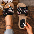 Women's Fashionable Non-Slip Wear-Resistant College Vacation Beach Style Bright Diamond Flower Flat Heel Flip Flops Lady T Fashions