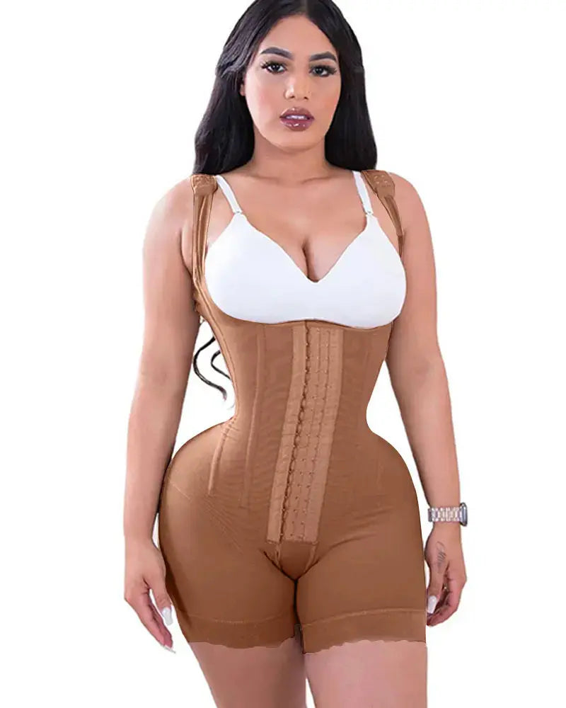 Women's  A Comfy Shaping Jumpsuit Flatten Abdomen Waist and Hips Zip Front Closure Shapewear Firm Tummy Compression Butt Lifter - Lady T Fashions