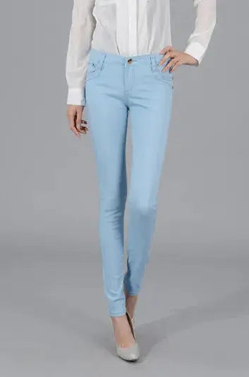 Women Dress Pants Tapered Leg  Colored Stretch Slim Jeans Skinny Trousers  Pockets  for Daily ouc073 - Lady T Fashions