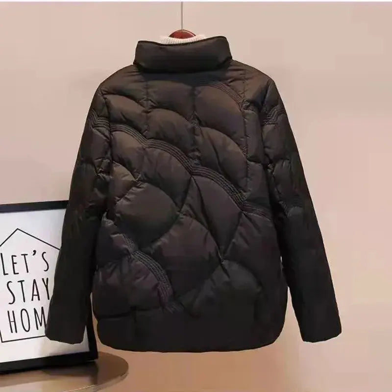 Women Jacket 2025 New Autumn Winter Parkas Female Light Thin Down Cotton Coat Femme Casual Short Warm Basic Outerwear Ladies Top - Lady T Fashions