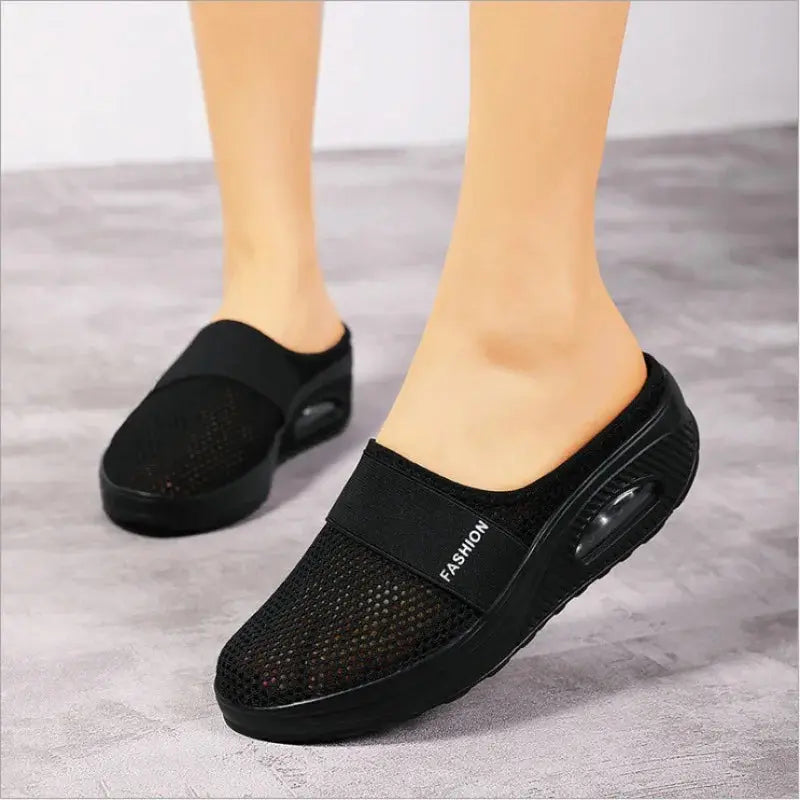 Shoes Air Women Walking Cushion Slip-On  Orthopedic Diabetic Ladies Platform Mules Mesh Lightweight Slipper Wedge Female Sneaker Lady T Fashions