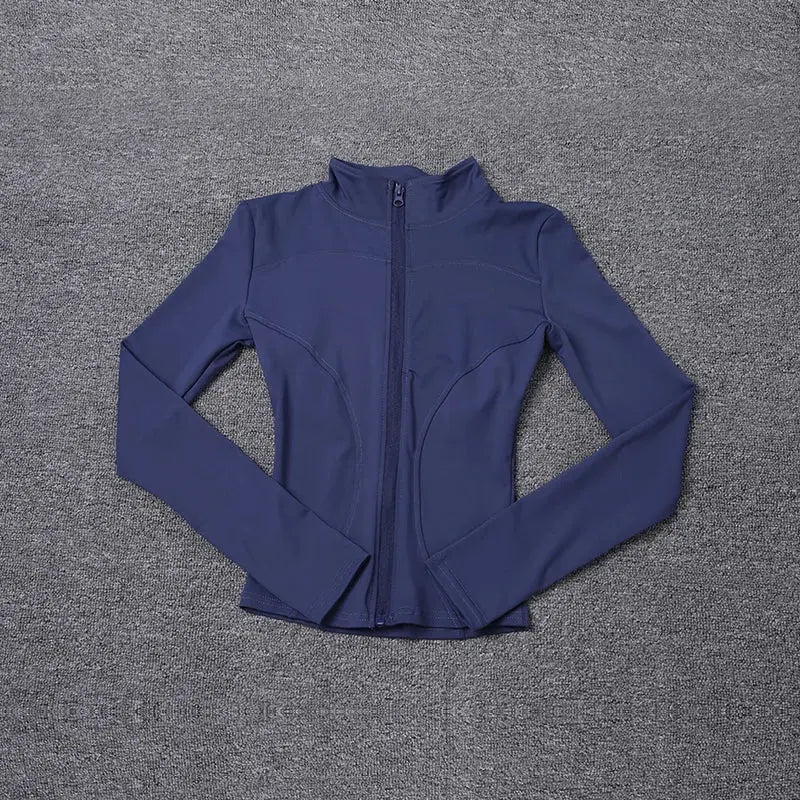 Women Sport Jacket Long Sleeve Shirt Workout Coat Gym Training Clothing Yoga Sportswear - Lady T Fashions