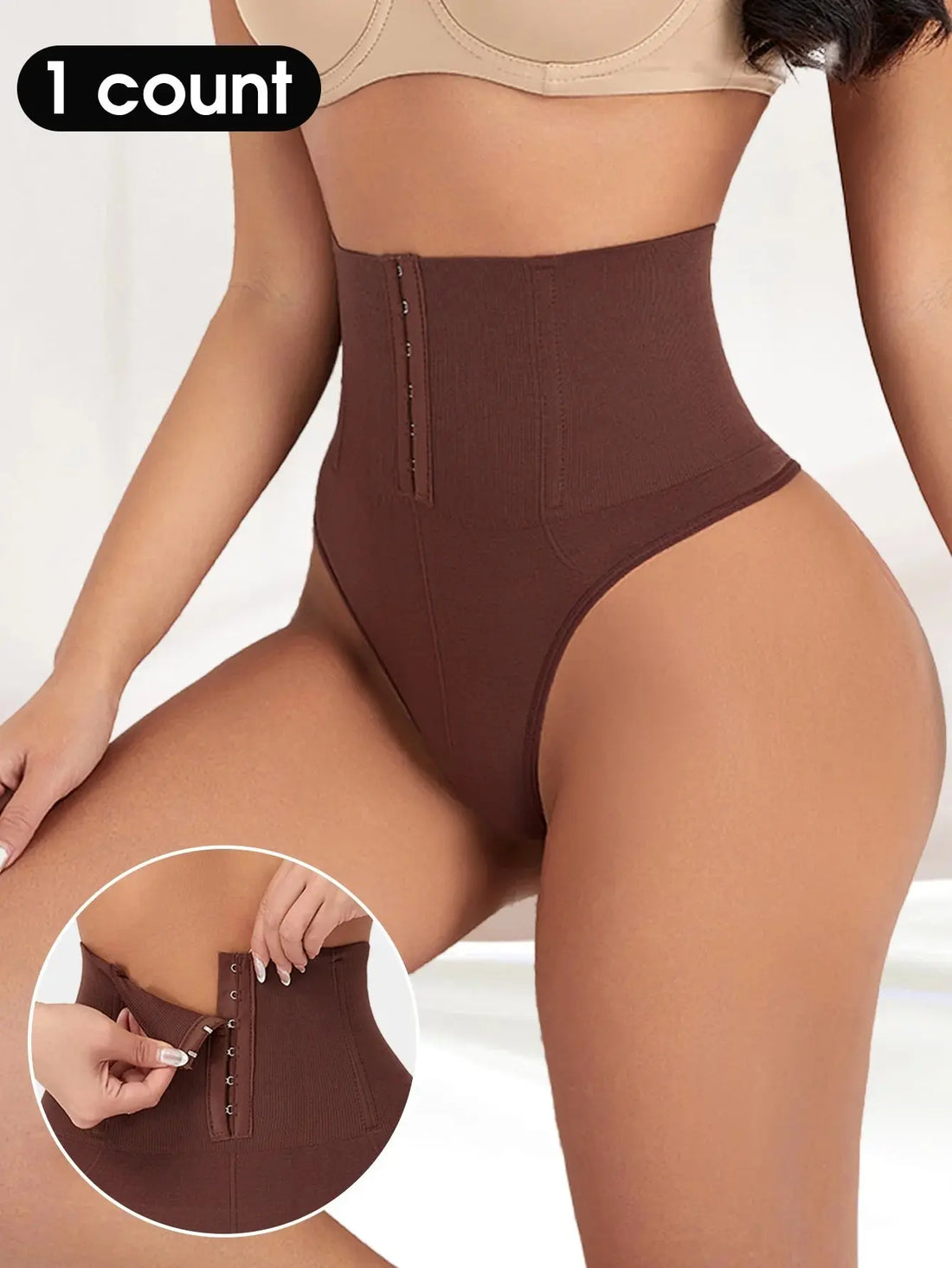 Women's daily thin and high-waisted body shaping suit, body beauty suit, black apricot color abdomen shaping suit waist trousers - Lady T Fashions
