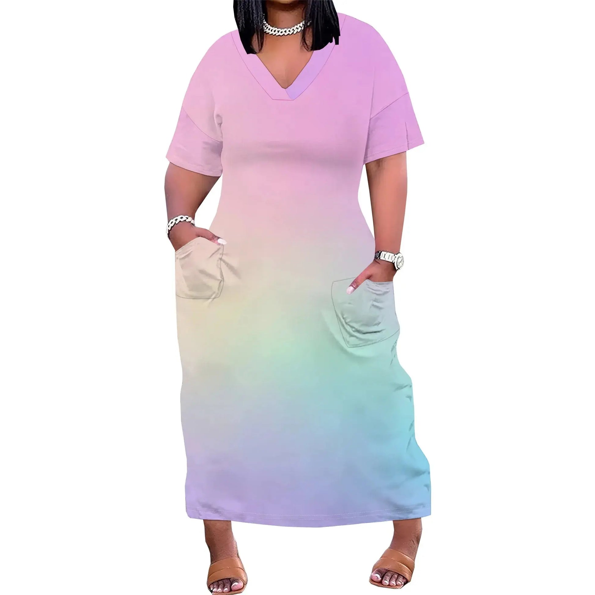 Women's Casual Dresses Short Sleeve T Shirt Midi Fitted Dress Boho Outfits for Women - Lady T Fashions