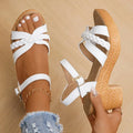 Lucyever Lightweight High Heeled Sandals for Women 2025 Summer Ankle Buckle Female Gladiator Sandal Woven Platform Sandles Woman - Lady T Fashions