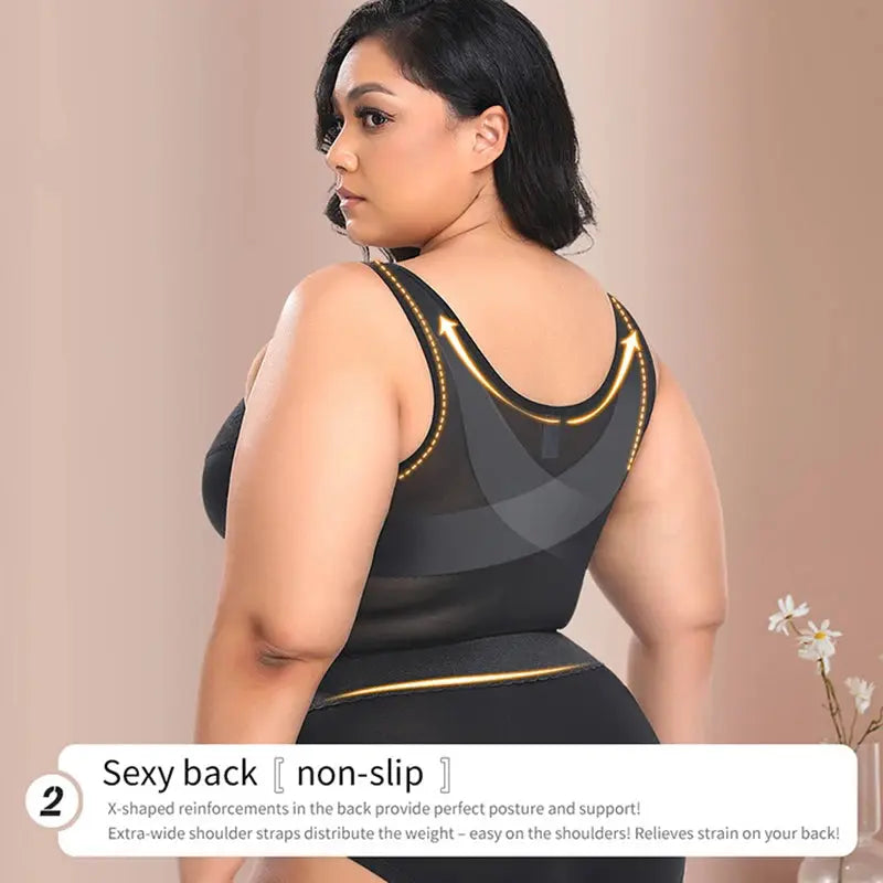 Women Shapewear 3-in-1 Bra Waist Trainer Posture Corrector Push Up Underwear Slimming Corset Girdle Buckle Belly Sheath Vest - Lady T Fashions