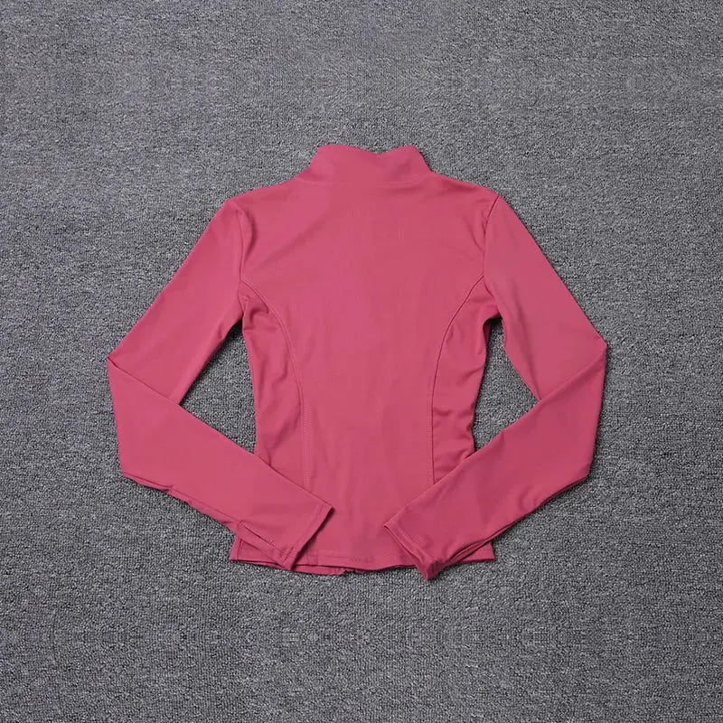 Women Sport Jacket Long Sleeve Shirt Workout Coat Gym Training Clothing Yoga Sportswear - Lady T Fashions