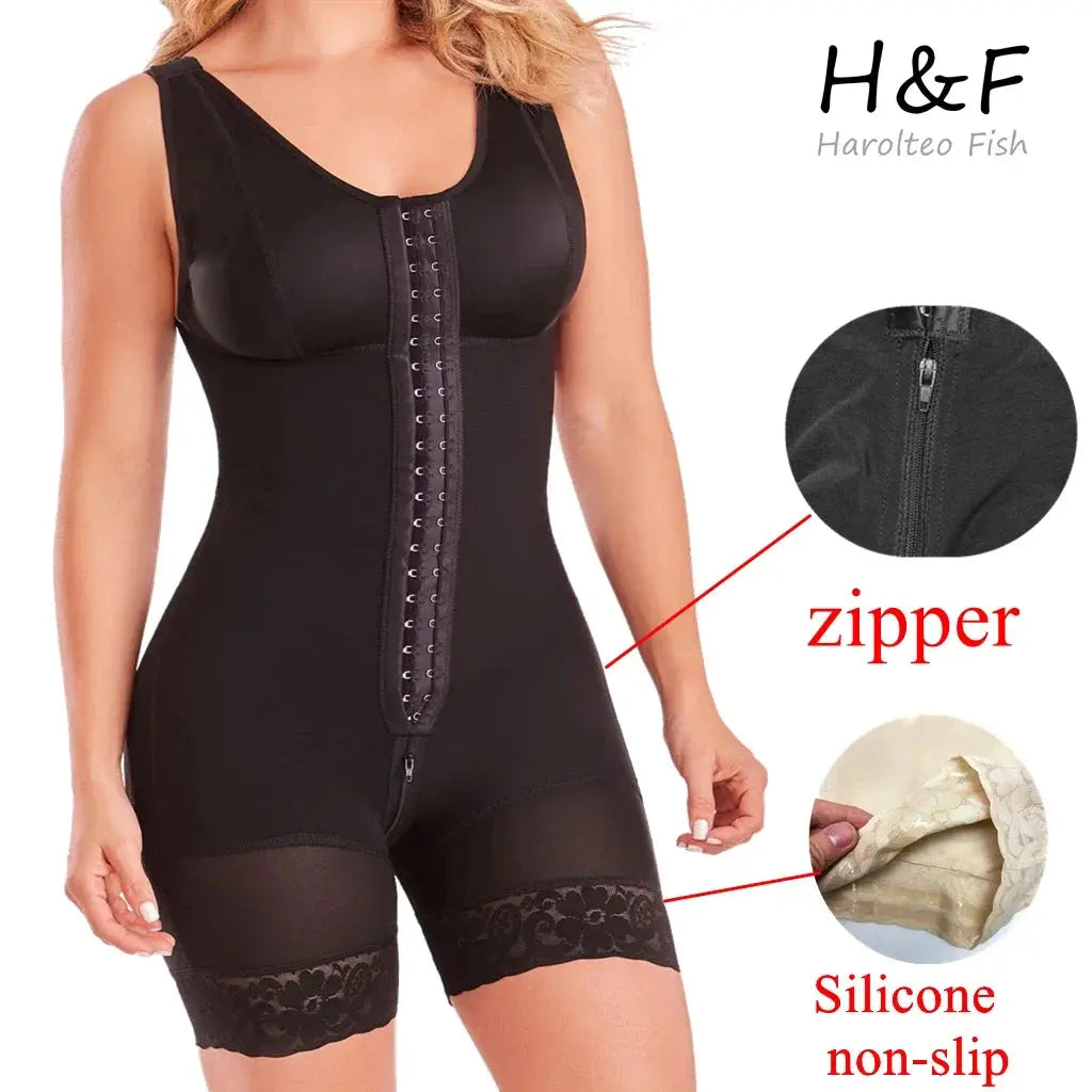 Full Body Shaper High Compression Shapewear Girdle With Brooches Bust For Postpartum Slimming Sheath Belly Fajas Colombianas - Lady T Fashions