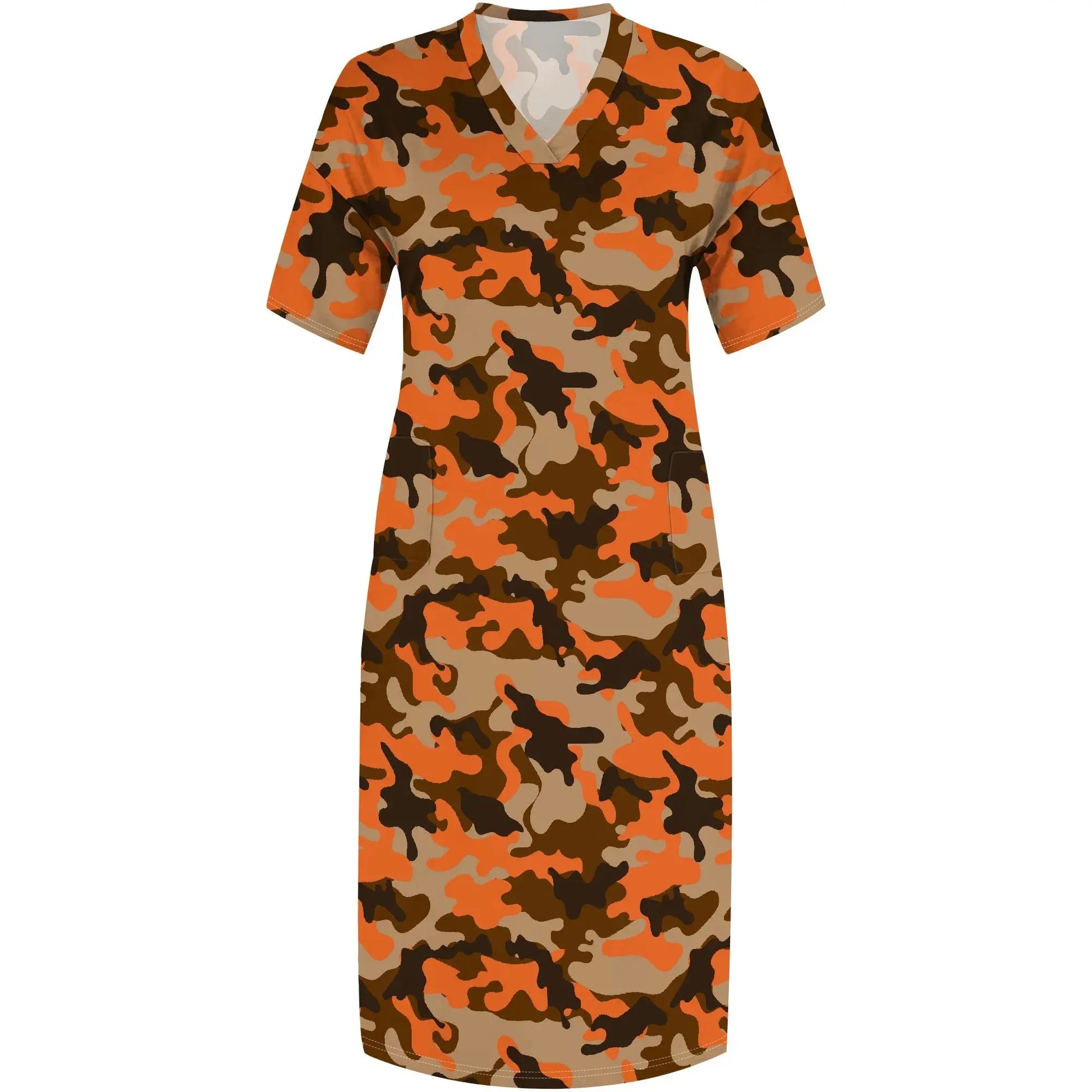 V-Neck Camo Print Women's Loose Maxi Dress 2025 New Arrival Summer Casual Dress XL-6XL - Lady T Fashions