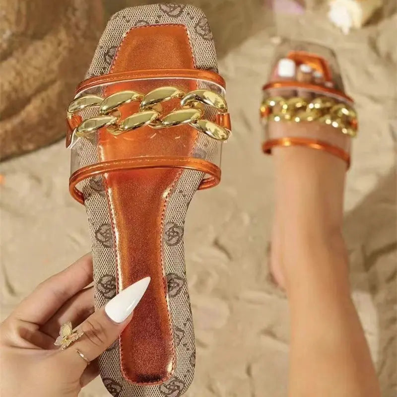 2024 New Summer Women Flat Slippers Luxury Outdoor Beach Flat Sandals Trend Brand Designer Slippers Women Big Size Slides Women - Lady T Fashions
