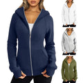 Women Oversize Hoodies Sweatshirts Pullovers Hoodie Female Patchwork Sweatshirt Autumn Warm Hoody Zipper UP Tops S-3XL - Lady T Fashions