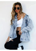 Jeans Jackets for Woman Jackets Euramerican Hole Autumn Winter Women's Jeans Coats Outerwears Denim Top New Female Jean Fashion - Lady T Fashions