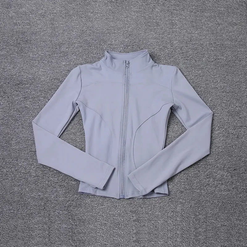 Women Sport Jacket Long Sleeve Shirt Workout Coat Gym Training Clothing Yoga Sportswear - Lady T Fashions