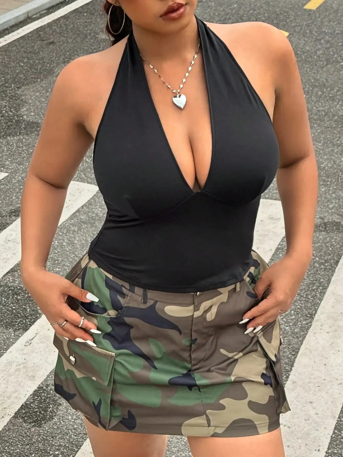 New fashion solid color plus size women's fashion sexy versatile women's clothing halter top vest - Lady T Fashions