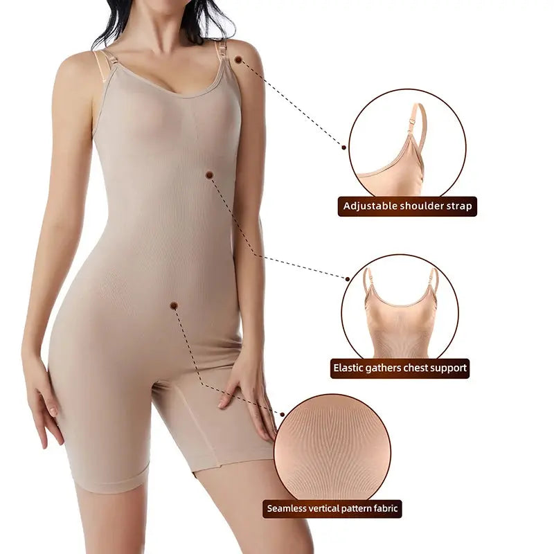 Women Bodysuit Shapewear Tummy Control Full Body Shaper Slimming Sheath Butt Lifter Push Up Thigh Slimmer Abdomen Shapers Corset - Lady T Fashions