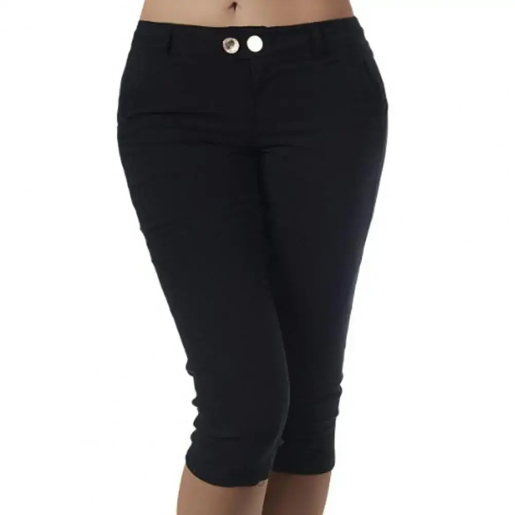 Women Pants Summer Women Pants Mid Waist Trendy Pants Slim fitting Calf Length Leggings Pencil Pants Women Trousers - Lady T Fashions