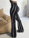 Women Pants Retro Print Flared Leggings Sexy Slim Fit Casual Pants Street Style 2025 Spring Summer Fashion Long Trousers - Lady T Fashions